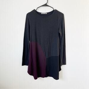 Alembika Asymmetrical Long Sleeve Tunic Top Sz S